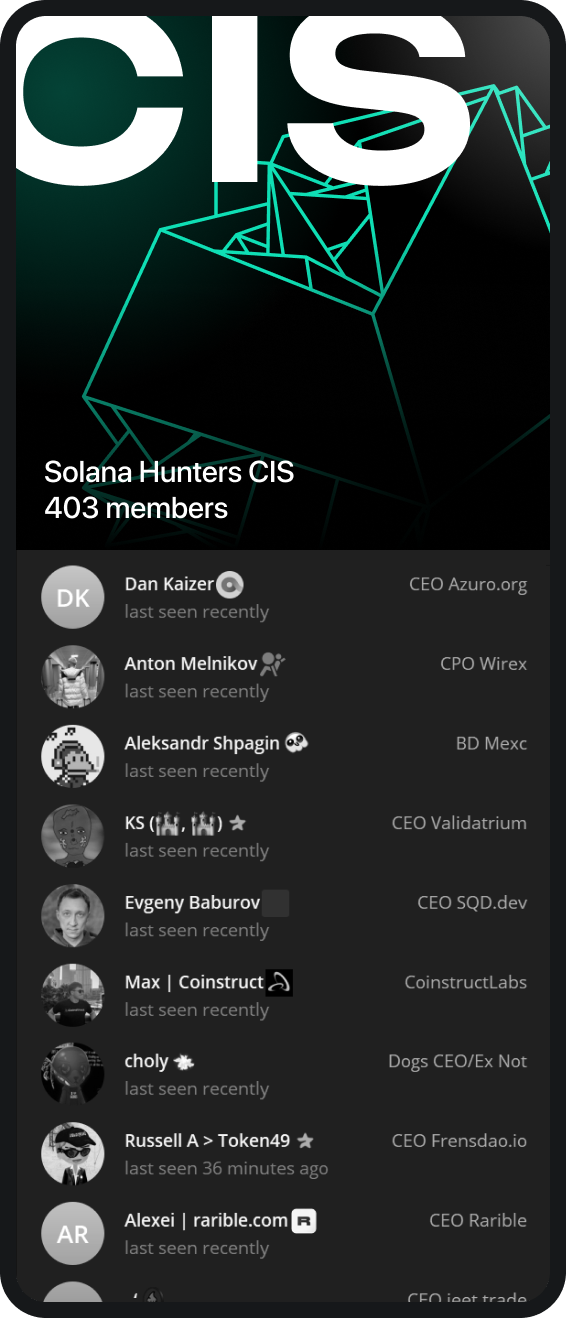 Solana Hunters CIS